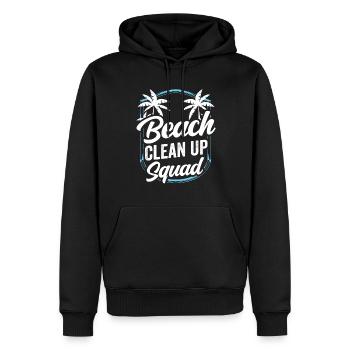 Beach Clean Up Squad Strandreinigung Strand - Männer Premium Bio Hoodie - Schwarz - Vorne - Nico (187cm)