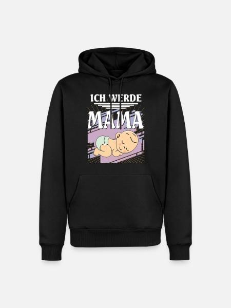 ICH WERDE MAMA - Männer Premium Bio Hoodie - Schwarz