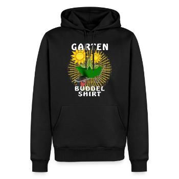 GARTEN BUDDEL SHIRT - Männer Premium Bio Hoodie - Schwarz - Vorne - Nico (187cm)