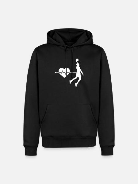 Basketball Herzschlag - Männer Premium Bio Hoodie - Schwarz