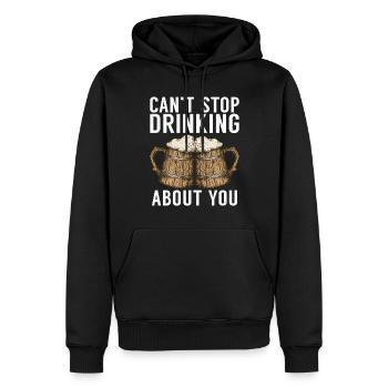 Cadeaux de bière Buveur de bière - Sweat à capuche Premium bio Homme - noir - Devant - Nico (187cm)