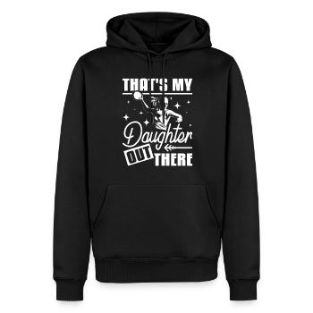 That's my doughter out there handball - Männer Premium Bio Hoodie - Schwarz - Vorne - Nico (187cm)