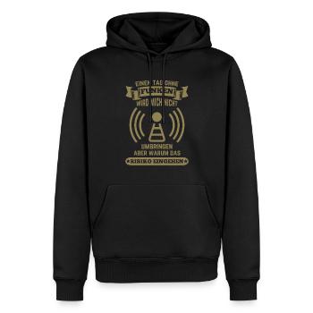 Amateurfunker ein Tag ohne funken wird mich nicht - Männer Premium Bio Hoodie - Schwarz - Vorne - Nico (187cm)