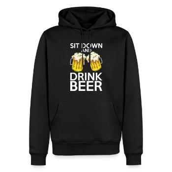 Cadeaux de bière Buveur de bière - Sweat à capuche Premium bio Homme - noir - Devant - Nico (187cm)