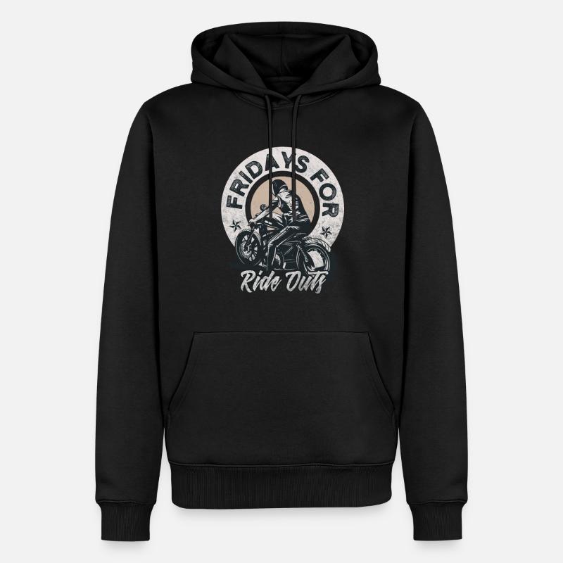 Vendredis moto pour les motocyclistes - Sweat à capuche Premium bio Homme - noir