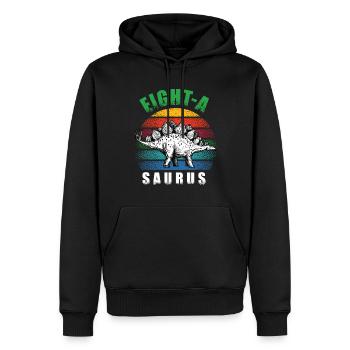 Eight-A Saurus - Männer Premium Bio Hoodie - Schwarz - Vorne - Nico (187cm)