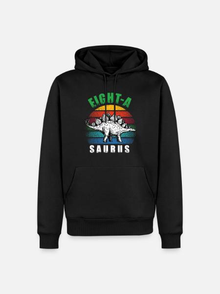 Eight-A Saurus - Men’s Premium Organic Hoodie - black