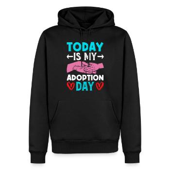 Aujourd’hui, c’est mon jour d’adoption Journée de sauvetage pour un - Sweat à capuche Premium bio Homme - noir - Devant - Nico (187cm)