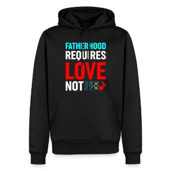 Fatherhood requires love, not genetics - Men’s Premium Organic Hoodie - black - Front - Nico (187cm)