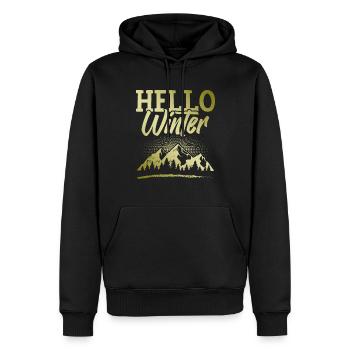 Bonjour Dire hiver - Sweat à capuche Premium bio Homme - noir - Devant - Nico (187cm)