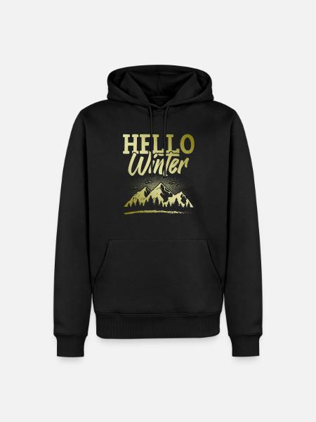 Hello Saying Winter - Men’s Premium Organic Hoodie - black