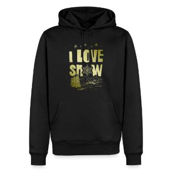 J’adore dire Snow - Sweat à capuche Premium bio Homme - noir - Devant - Nico (187cm)