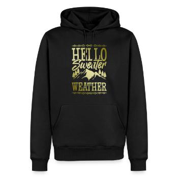 Bonjour Sweater Météo - Sweat à capuche Premium bio Homme - noir - Devant - Nico (187cm)