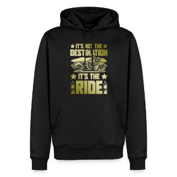 Motorrad Ziel - Männer Premium Bio Hoodie - Schwarz - Vorne - Nico (187cm)