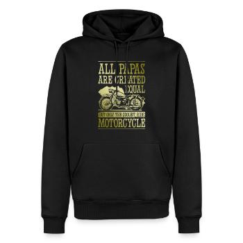Papa Motorcycle - Men’s Premium Organic Hoodie - black - Front - Nico (187cm)