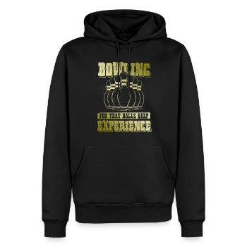Expérience de bowling - Sweat à capuche Premium bio Homme - noir - Devant - Nico (187cm)