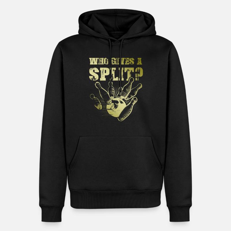 Bowling Split - Männer Premium Bio Hoodie - Schwarz