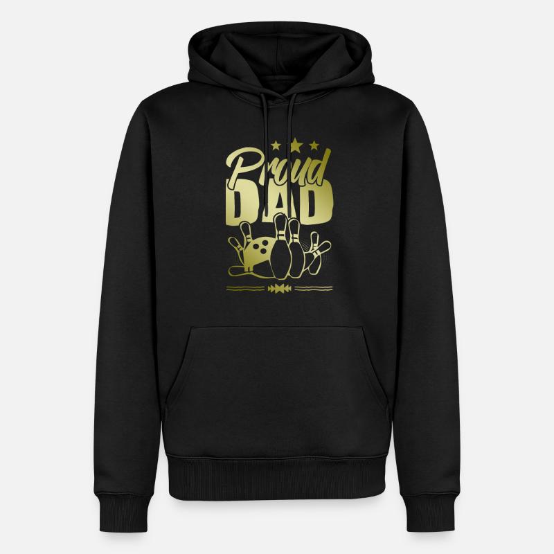 Bowling Dad - Männer Premium Bio Hoodie - Schwarz