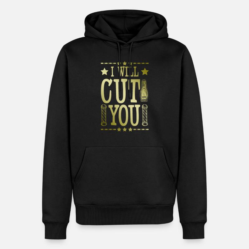 Dicton de coiffeur de barbier - Sweat à capuche Premium bio Homme - noir