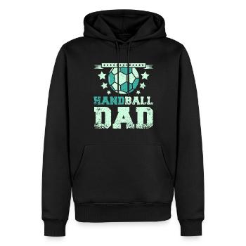 Fête des pères Père Papa Handball Papa - Sweat à capuche Premium bio Homme - noir - Devant - Nico (187cm)