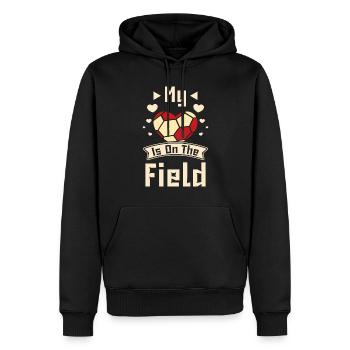 My heart is on the field handball - Männer Premium Bio Hoodie - Schwarz - Vorne - Nico (187cm)