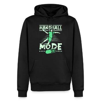 Handball mode on - Männer Premium Bio Hoodie - Schwarz - Vorne - Nico (187cm)