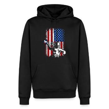 Usa American flag handball 4th of july - Männer Premium Bio Hoodie - Schwarz - Vorne - Nico (187cm)