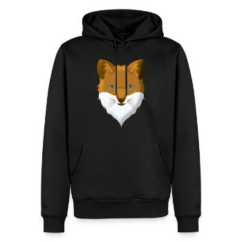 Fuchs Waldtier Design gepunktet mit Tierkopf - Männer Premium Bio Hoodie - Schwarz - Vorne - Nico (187cm)