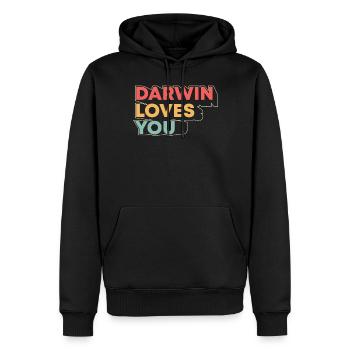 Darwin Loves You Funny Atheist Versus Science For - Männer Premium Bio Hoodie - Schwarz - Vorne - Nico (187cm)