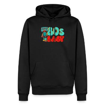 Années 80 Filles Années Quatre-vingt Décennie 1980 Millésime Années 80 - Sweat à capuche Premium bio Homme - noir - Devant - Nico (187cm)