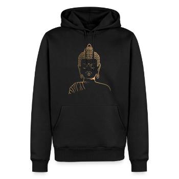 Gautama Buddha Meditation For Buddhim Enthusiast - Men’s Premium Organic Hoodie - black - Front - Nico (187cm)
