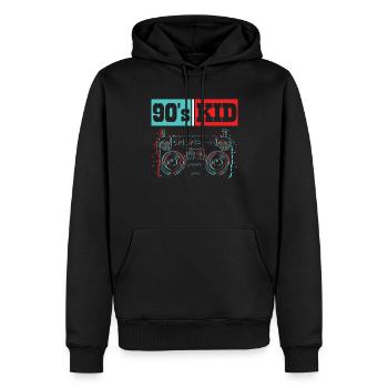 90er Kid Neunziger Dekade 1990 Vintage 90er Party - Männer Premium Bio Hoodie - Schwarz - Vorne - Nico (187cm)