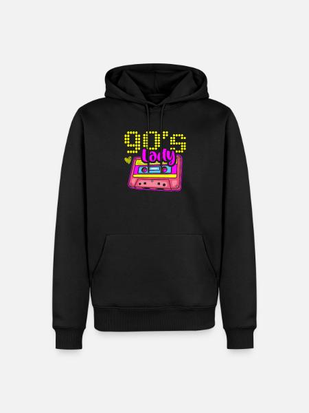 90er Lady Neunziger Dekade 1990 Vintage 90er Party - Herre Premium økologisk hoodie - sort