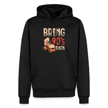 Ramenez les années 90. Années quatre-vingt-dix - Sweat à capuche Premium bio Homme - noir - Devant - Nico (187cm)