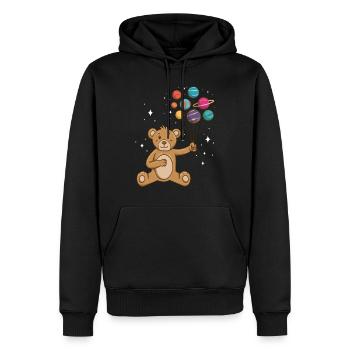 Teddy Bär Planet Luftballons Astronaut - Männer Premium Bio Hoodie - Schwarz - Vorne - Nico (187cm)