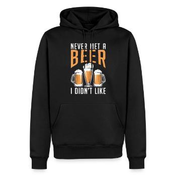 Cadeaux de bière buveur de bière - Sweat à capuche Premium bio Homme - noir - Devant - Nico (187cm)