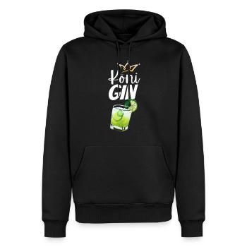 Köni Gin - Sweat à capuche Premium bio Homme - noir - Devant - Nico (187cm)