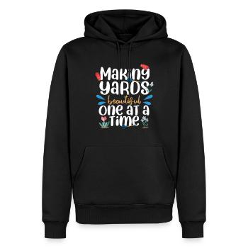 Rendre la cour belle une à la fois - Sweat à capuche Premium bio Homme - noir - Devant - Nico (187cm)