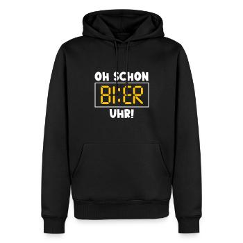 Dictons de bière drôle - Sweat à capuche Premium bio Homme - noir - Devant - Nico (187cm)