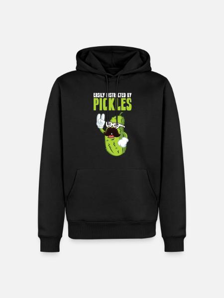 Easily Distracted By Pickles - Männer Premium Bio Hoodie - Schwarz