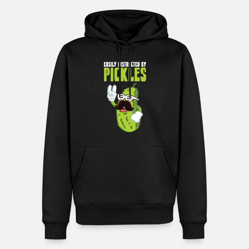 Easily Distracted By Pickles - Männer Premium Bio Hoodie - Schwarz