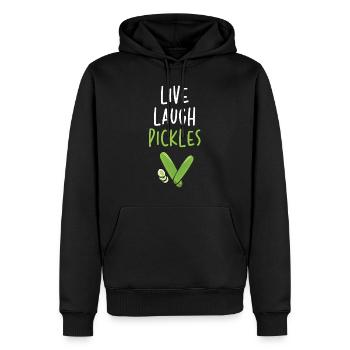 Live Laugh Pickles - Männer Premium Bio Hoodie - Schwarz - Vorne - Nico (187cm)