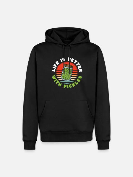 La vie est meilleure avec les cornichons - Sweat à capuche Premium bio Homme - noir