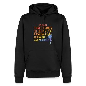 Baseball - Männer Premium Bio Hoodie - Schwarz - Vorne - Nico (187cm)