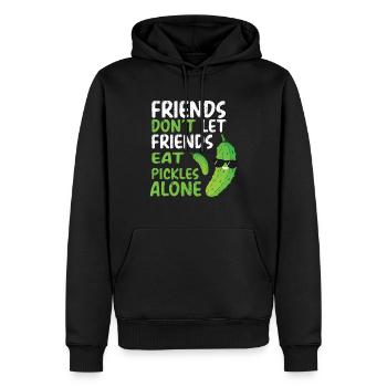 Les amis ne laissent pas leurs amis manger des cornichons seuls - Sweat à capuche Premium bio Homme - noir - Devant - Nico (187cm)