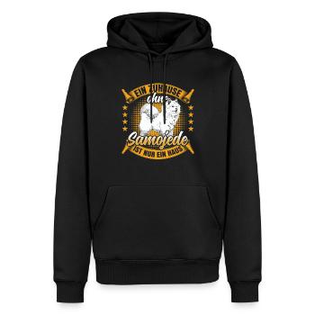 Samojede ist nur ein Haus Samojedenspitz - Männer Premium Bio Hoodie - Schwarz - Vorne - Nico (187cm)