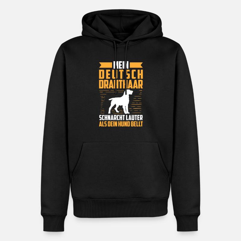 Deutsch Drahthaar schnarcht lauter Jagdhund - Männer Premium Bio Hoodie - Schwarz