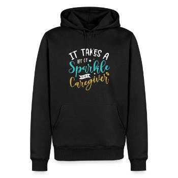 Il faut beaucoup de brillance pour être un aidant - Sweat à capuche Premium bio Homme - noir - Devant - Nico (187cm)
