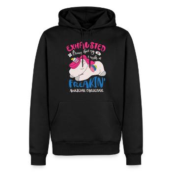 Erschöpft Davon, So Eine Verdammte Pflegekraft Zu - Männer Premium Bio Hoodie - Schwarz - Vorne - Nico (187cm)