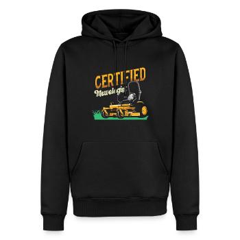 Mowologiste certifiée Tondeuse à gazon - Sweat à capuche Premium bio Homme - noir - Devant - Nico (187cm)